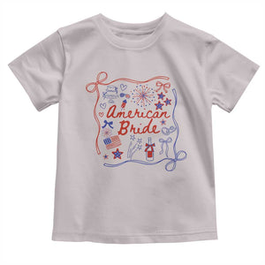 American Bride Bachelorette Party Toddler T Shirt Coquette Bow 4th Of July TS10 Ice Gray Print Your Wear