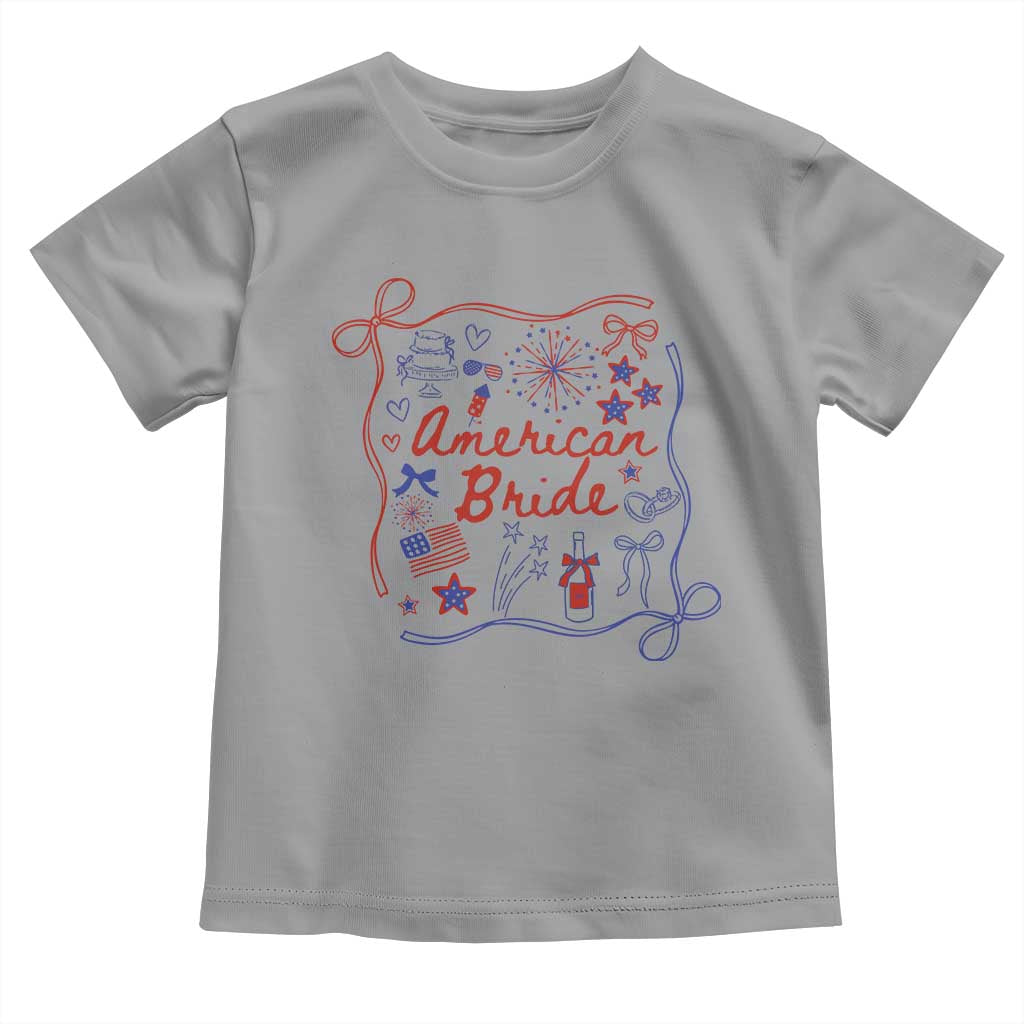 American Bride Bachelorette Party Toddler T Shirt Coquette Bow 4th Of July TS10 Sport Gray Print Your Wear