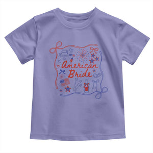 American Bride Bachelorette Party Toddler T Shirt Coquette Bow 4th Of July TS10 Violet Print Your Wear