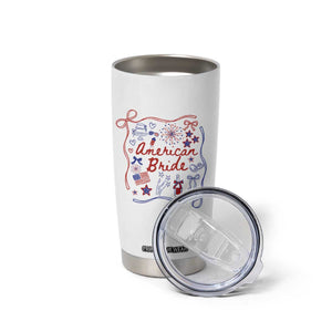 American Bride Bachelorette Party Tumbler Cup Coquette Bow 4th Of July TS10 Print Your Wear