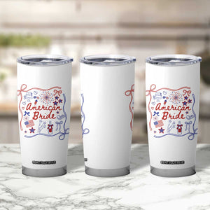 American Bride Bachelorette Party Tumbler Cup Coquette Bow 4th Of July TS10 Print Your Wear