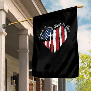 Patriotic Christian Garden Flag Faith In God Heart Cross Flag 4th Of July Religious TS10 Print Your Wear