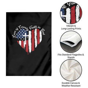 Patriotic Christian Garden Flag Faith In God Heart Cross Flag 4th Of July Religious TS10 Print Your Wear