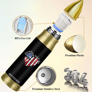 Patriotic Christian Bullet Tumbler Faith In God Heart Cross Flag 4th Of July Religious TS10 Print Your Wear