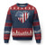 Patriotic Christian Ugly Christmas Sweater Faith In God Heart Cross Flag 4th Of July Religious TS10 Navy Red Print Your Wear