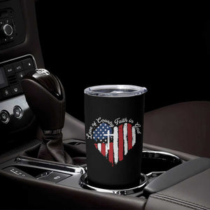 Patriotic Christian Tumbler Cup Faith In God Heart Cross Flag 4th Of July Religious TS10 Print Your Wear