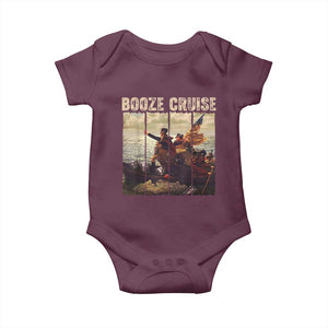 Funny 4th of July Baby Onesie Political Party Booze Cruise Founding Father TS10 Maroon Print Your Wear