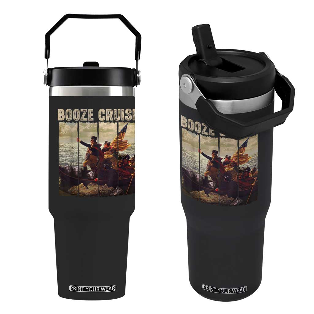 Funny 4th of July Flip Straw Tumbler Political Party Booze Cruise Founding Father TS10 One Size: 30 oz Black Print Your Wear