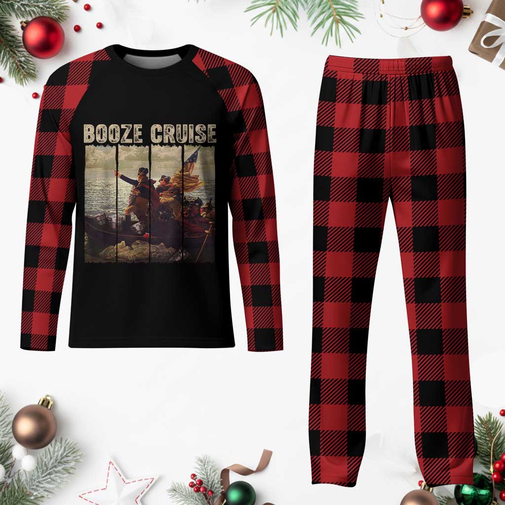 Funny 4th of July Plaid Pajama Set Political Party Booze Cruise Founding Father TS10 Buffalo Plaid Print Your Wear