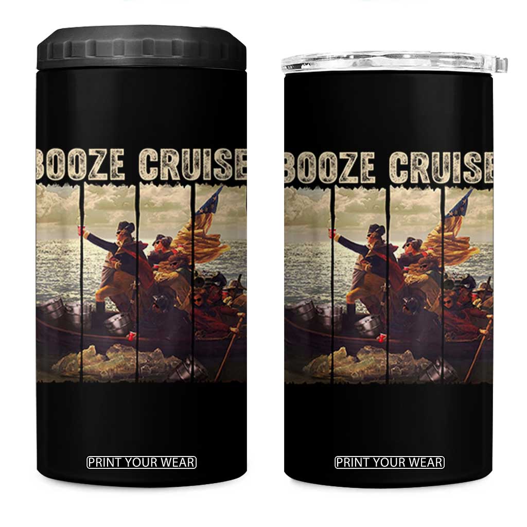 Funny 4th of July 4 in 1 Can Cooler Tumbler Political Party Booze Cruise Founding Father TS10 One Size: 16 oz Black Print Your Wear