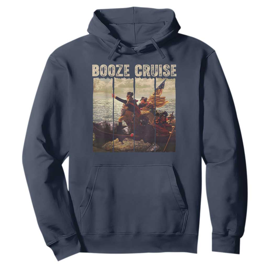 Funny 4th of July Hoodie Political Party Booze Cruise Founding Father TS10 Navy Print Your Wear
