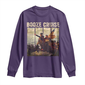 Funny 4th of July Long Sleeve Shirt Political Party Booze Cruise Founding Father TS10 Purple Print Your Wear