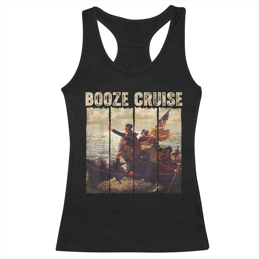 Funny 4th of July Racerback Tank Top Political Party Booze Cruise Founding Father TS10 Black Print Your Wear
