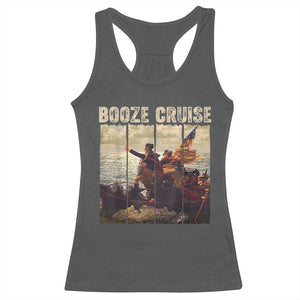 Funny 4th of July Racerback Tank Top Political Party Booze Cruise Founding Father TS10 Dark Heather Print Your Wear