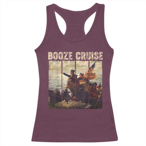 Funny 4th of July Racerback Tank Top Political Party Booze Cruise Founding Father TS10 Maroon Print Your Wear