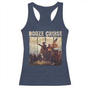 Funny 4th of July Racerback Tank Top Political Party Booze Cruise Founding Father TS10 Navy Print Your Wear