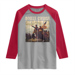 Funny 4th of July Raglan Shirt Political Party Booze Cruise Founding Father TS10 Sport Gray Red Print Your Wear