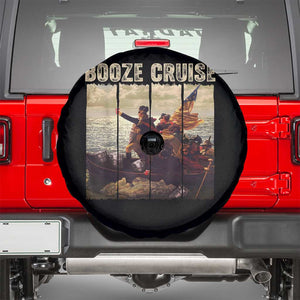 Funny 4th of July Spare Tire Cover Political Party Booze Cruise Founding Father TS10 Black Print Your Wear