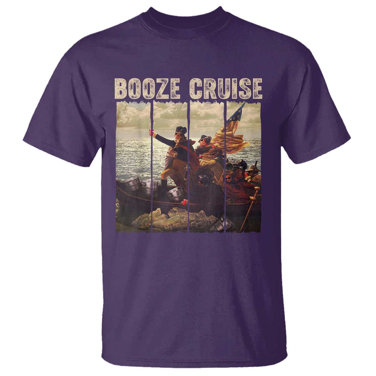 Funny 4th of July T Shirt Political Party Booze Cruise Founding Father TS10 Purple Print Your Wear