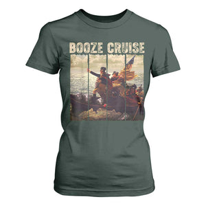 Funny 4th of July T Shirt For Women Political Party Booze Cruise Founding Father TS10 Dark Forest Green Print Your Wear