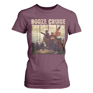 Funny 4th of July T Shirt For Women Political Party Booze Cruise Founding Father TS10 Maroon Print Your Wear