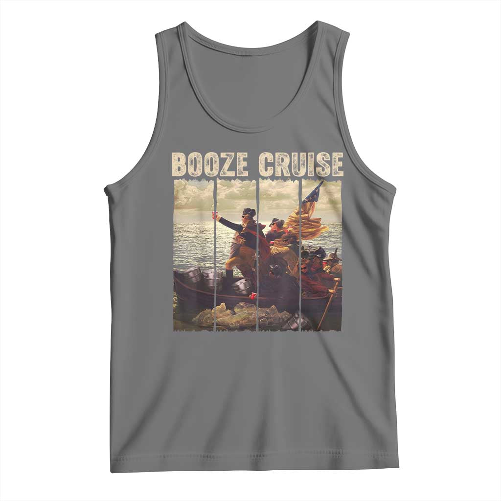 Funny 4th of July Tank Top Political Party Booze Cruise Founding Father TS10 Black Heather Print Your Wear