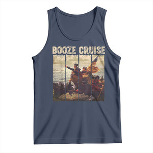 Funny 4th of July Tank Top Political Party Booze Cruise Founding Father TS10 Navy Print Your Wear