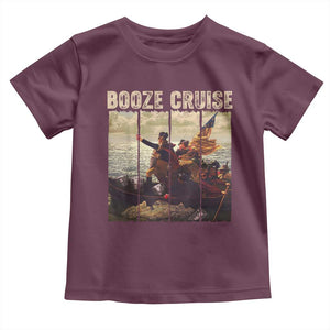 Funny 4th of July Toddler T Shirt Political Party Booze Cruise Founding Father TS10 Maroon Print Your Wear