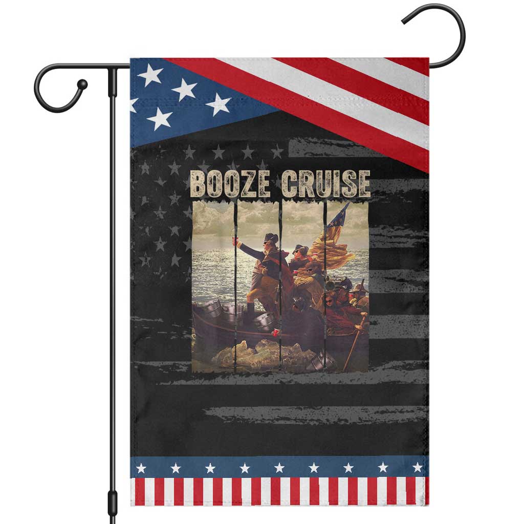 Funny 4th of July Garden Flag Political Party Booze Cruise Founding Father TS10 Distressed Black Blue Print Your Wear