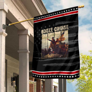 Funny 4th of July Garden Flag Political Party Booze Cruise Founding Father TS10 Distressed Black Red Print Your Wear