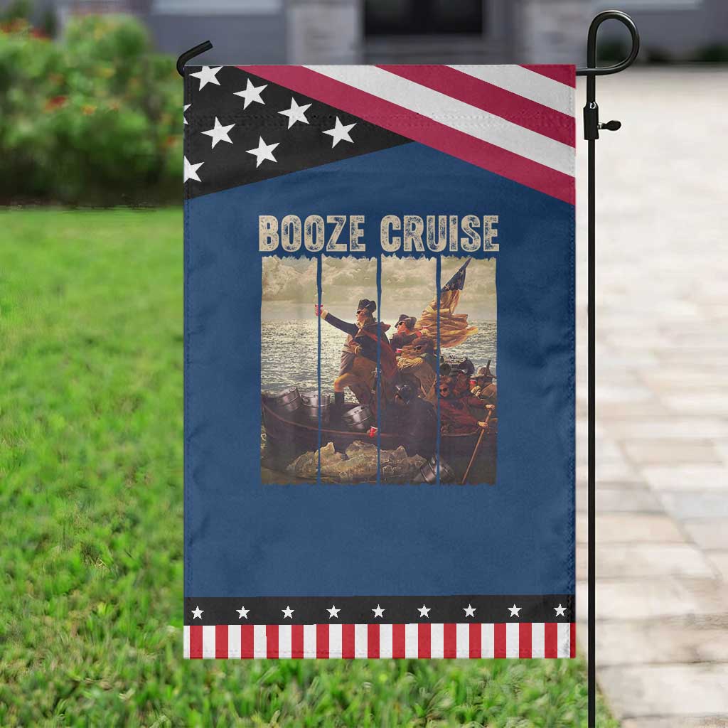 Funny 4th of July Garden Flag Political Party Booze Cruise Founding Father TS10 Classic Blue Black Print Your Wear
