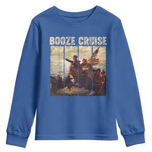 Funny 4th of July Youth Sweatshirt Political Party Booze Cruise Founding Father TS10 Royal Blue Print Your Wear