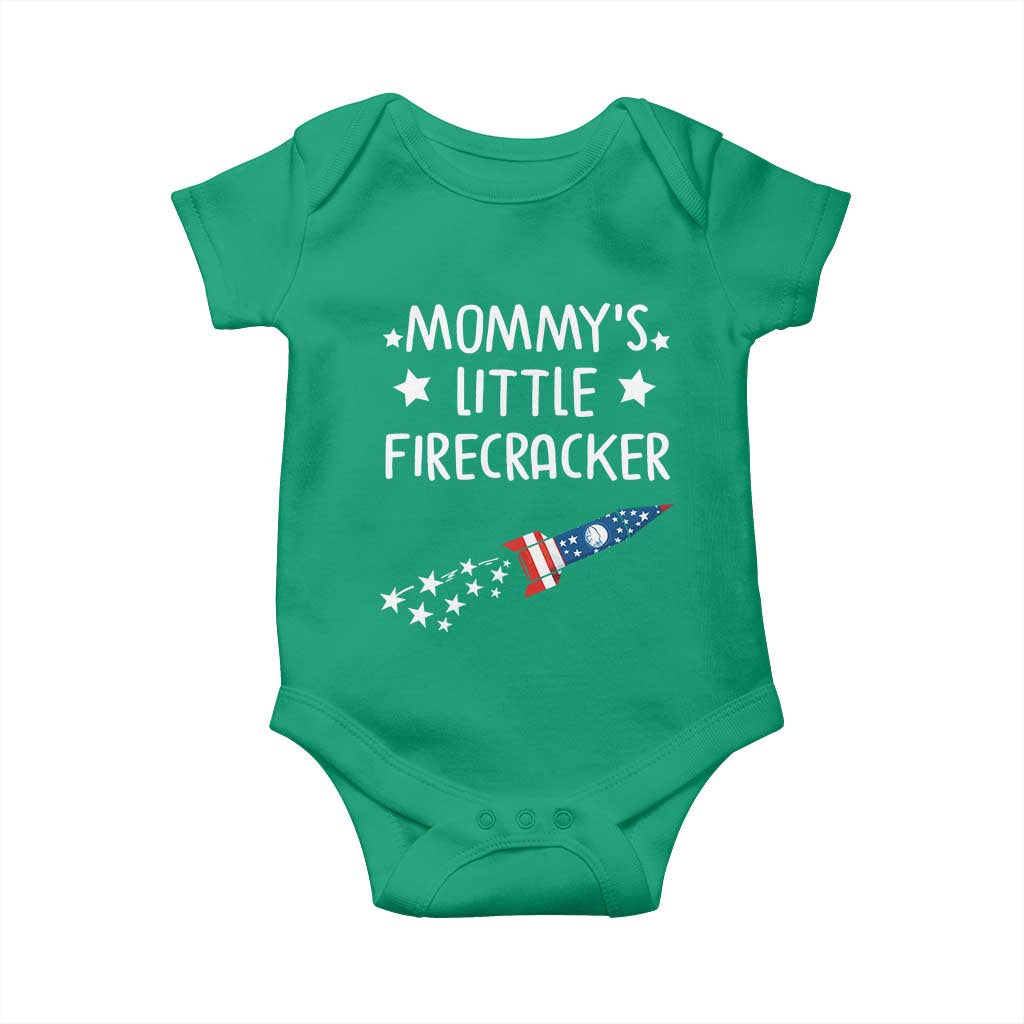 Mommy's Little Firecracker 4th of July Baby Onesie Patriotic American Flag TS10 Irish Green Print Your Wear