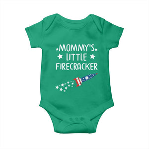 Mommy's Little Firecracker 4th of July Baby Onesie Patriotic American Flag TS10 Irish Green Print Your Wear