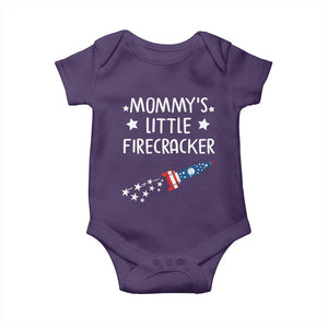 Mommy's Little Firecracker 4th of July Baby Onesie Patriotic American Flag TS10 Purple Print Your Wear