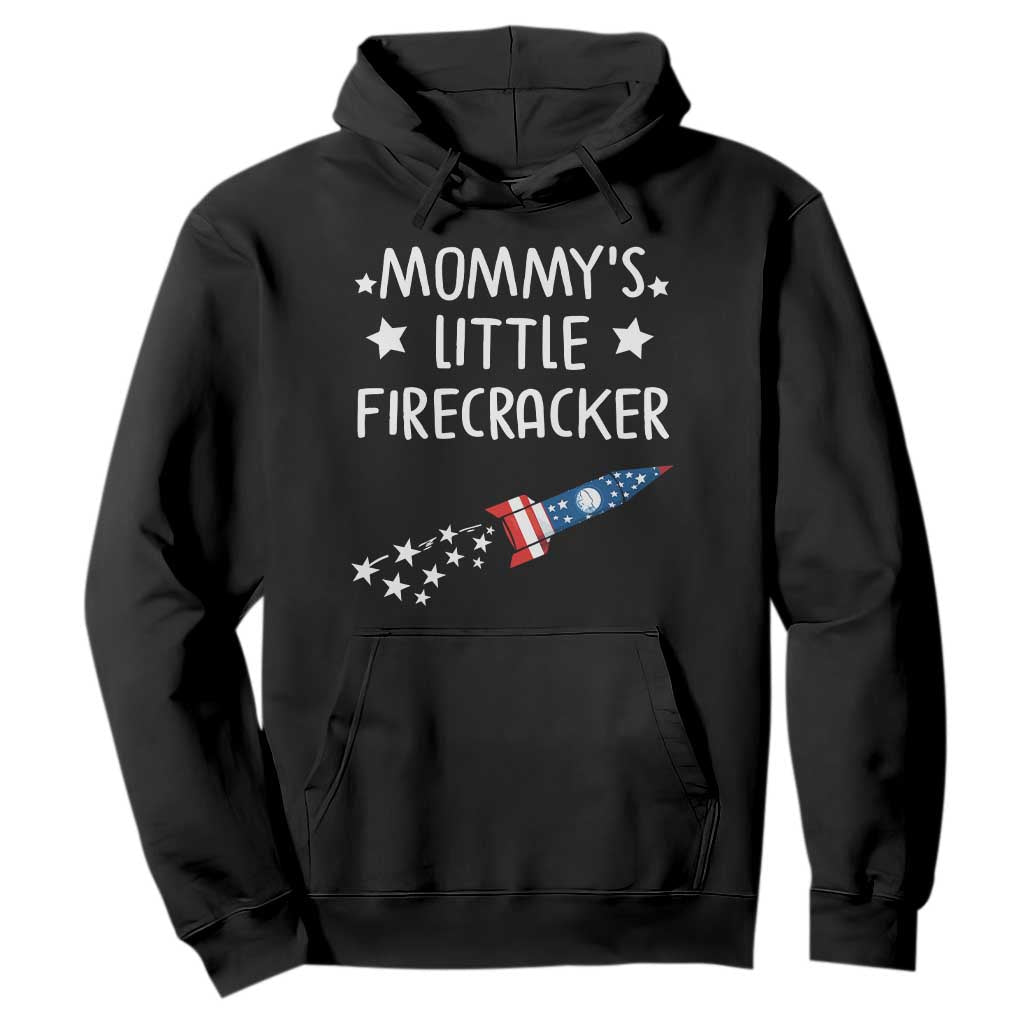 Mommy's Little Firecracker 4th of July Hoodie Patriotic American Flag TS10 Black Print Your Wear