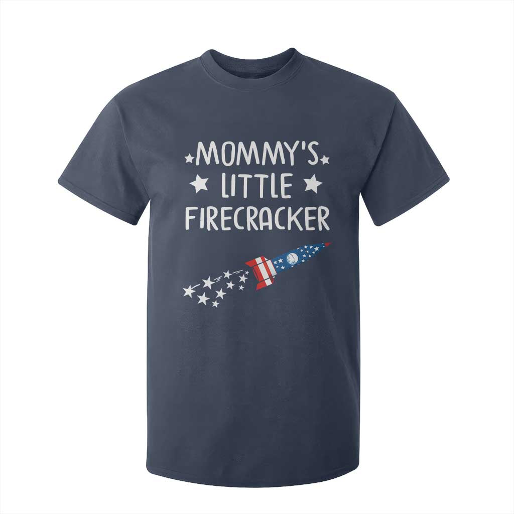 Mommy's Little Firecracker 4th of July T Shirt For Kid Patriotic American Flag TS10 Navy Print Your Wear