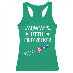 Mommy's Little Firecracker 4th of July Racerback Tank Top Patriotic American Flag TS10 Irish Green Print Your Wear
