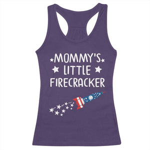 Mommy's Little Firecracker 4th of July Racerback Tank Top Patriotic American Flag TS10 Purple Print Your Wear