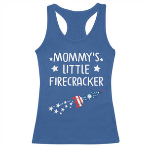 Mommy's Little Firecracker 4th of July Racerback Tank Top Patriotic American Flag TS10 Royal Blue Print Your Wear