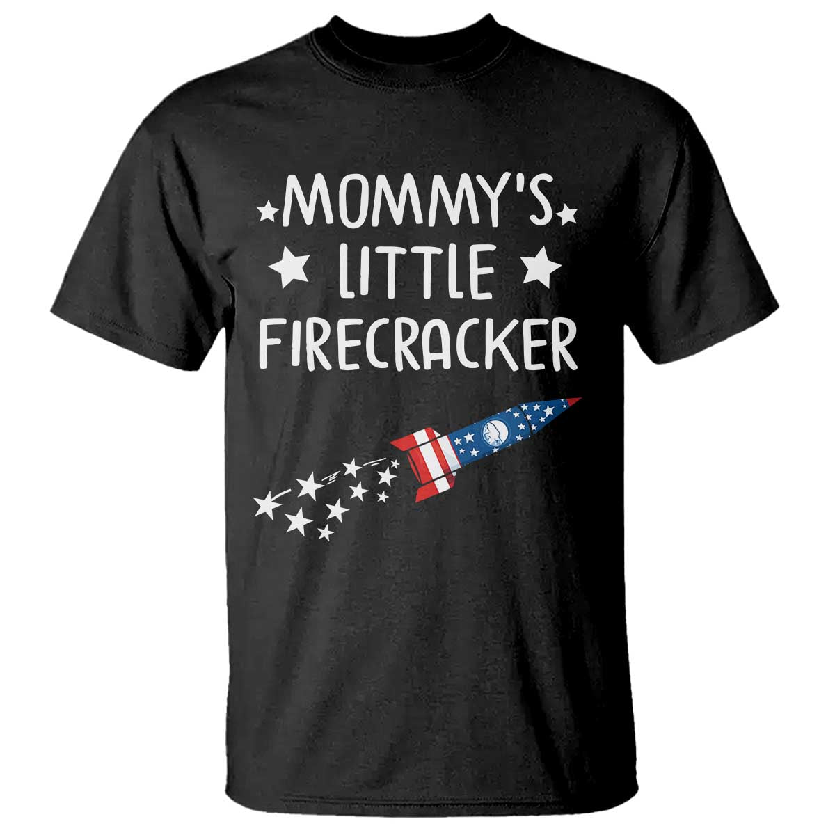 Mommy's Little Firecracker 4th of July T Shirt Patriotic American Flag TS10 Black Print Your Wear