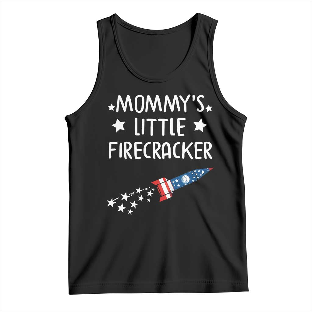 Mommy's Little Firecracker 4th of July Tank Top Patriotic American Flag TS10 Black Print Your Wear