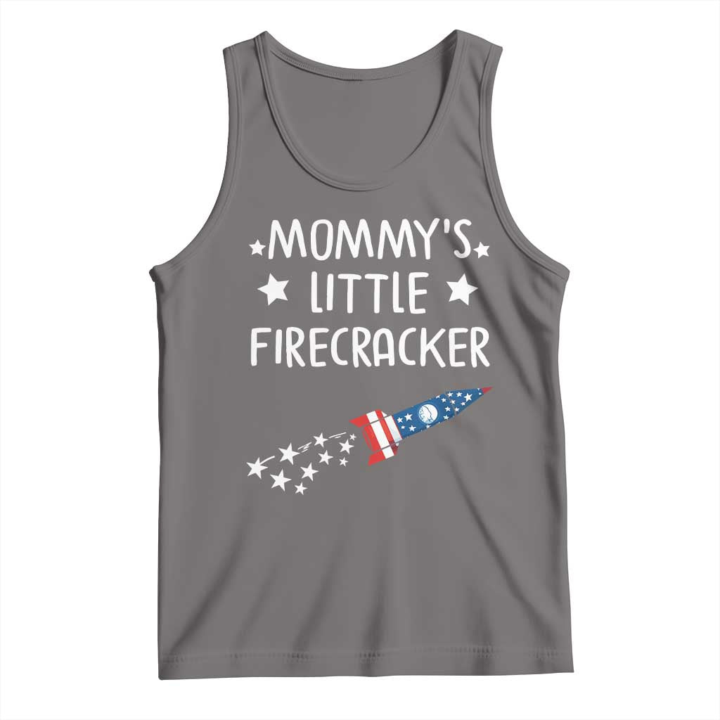 Mommy's Little Firecracker 4th of July Tank Top Patriotic American Flag TS10 Deep Heather Print Your Wear