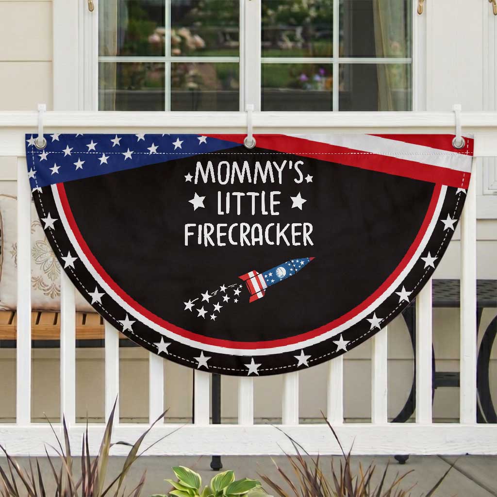 Mommy's Little Firecracker 4th of July Patriotic Fan Flag American Flag