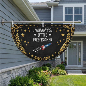 Mommy's Little Firecracker 4th of July Patriotic Fan Flag American Flag