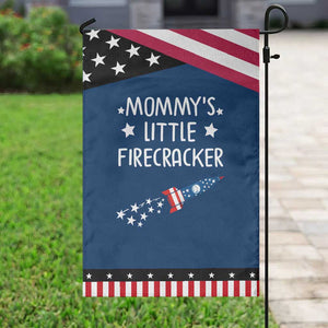 Mommy's Little Firecracker 4th of July Garden Flag Patriotic American Flag TS10 Classic Blue Black Print Your Wear