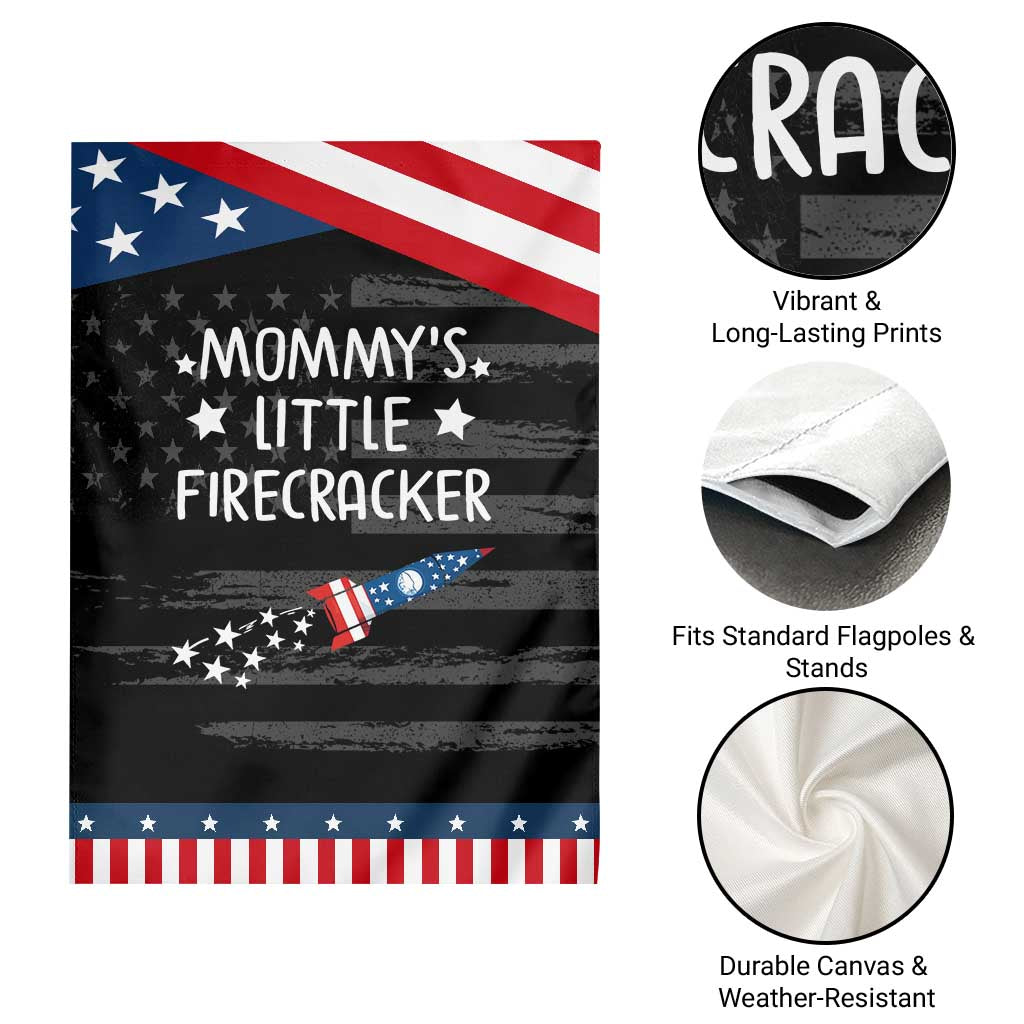 Mommy's Little Firecracker 4th of July Garden Flag Patriotic American Flag TS10 Print Your Wear