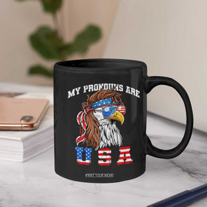 Funny 4th of July Coffee Mug My Pronouns Are USA Eagle American TS10 Print Your Wear