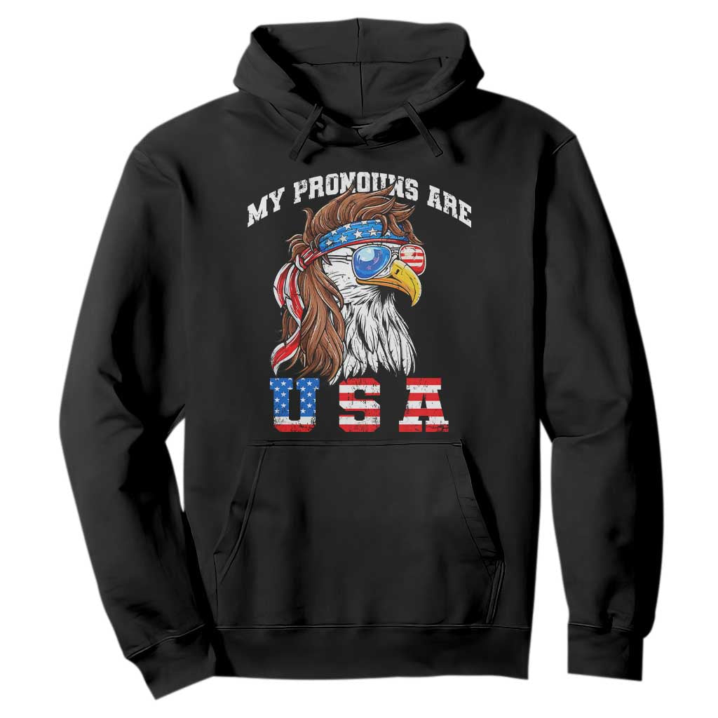 Funny 4th of July Hoodie My Pronouns Are USA Eagle American TS10 Black Print Your Wear