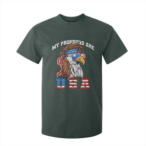 Funny 4th of July T Shirt For Kid My Pronouns Are USA Eagle American TS10 Dark Forest Green Print Your Wear